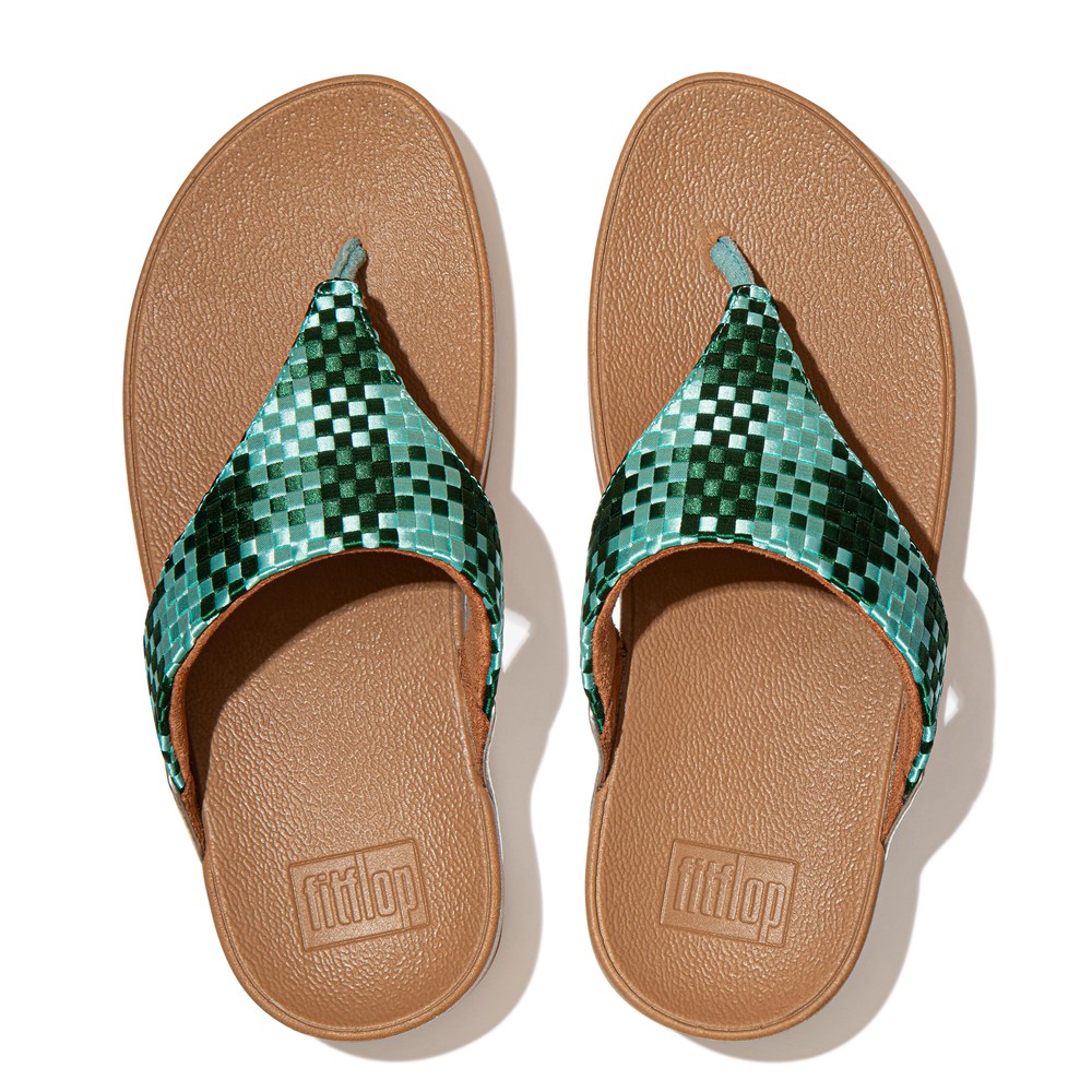 Fitflop Womens Sandals Mint Green - Lulu Silky-weave Toe-post - 75FOBJMST